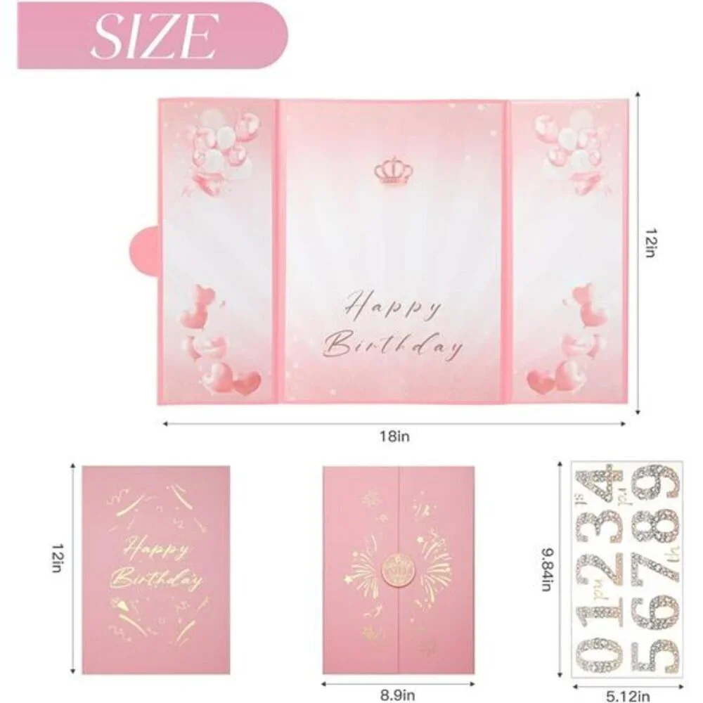Pink Gold Birthday Guestbook Sign In Board Party Decoration Keepsake Display